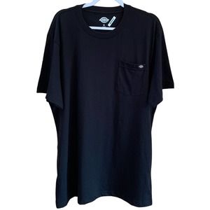 NWT, Dickies Short Sleeve Men's Size XXL Black Pre-Shrunk Work Tee, Pocket
